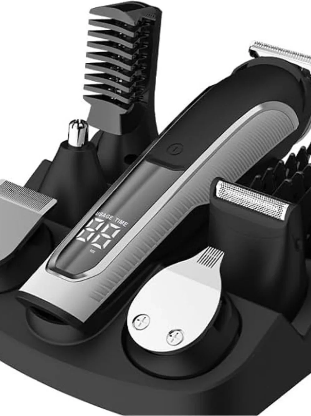 All in One Cordless Mens Beard Grooming Kit, IPX7 Washable Hair Clippers